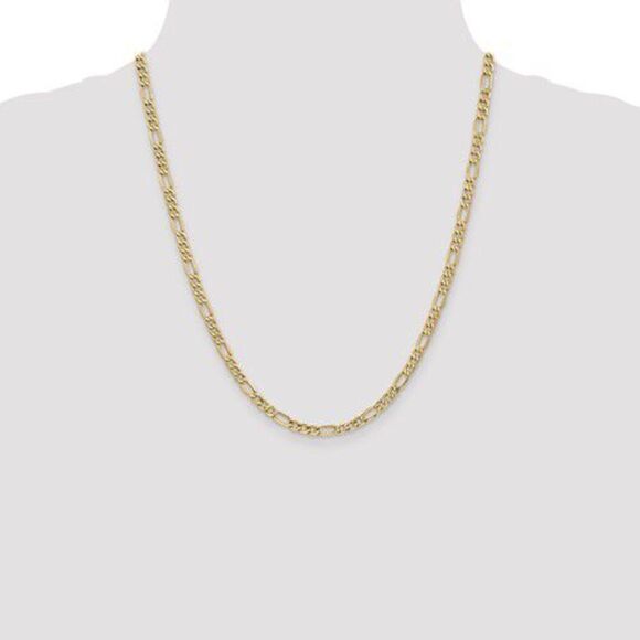 10k gold 4.4mm wide figaro link 22 inch chain - Picture 4 of 5
